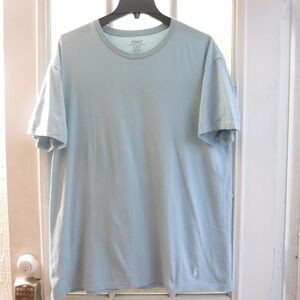 Polo Ralph Lauren Light Blue Crewneck White Pony Logo on Short Sleeve Shirt